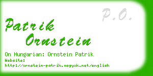 patrik ornstein business card